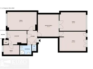 Pronájem bytu 4+1, Brno, Hoppova, 103 m2