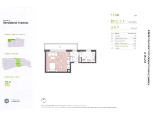 Pronájem bytu 1+kk, Praha - Michle, U plynárny, 37 m2