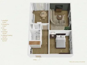 Pronájem bytu 2+1, Ostrov, Lidická, 54 m2