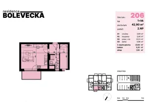 Pronájem bytu 1+kk, Plzeň - Severní Předměstí, Bolevecká, 37 m2
