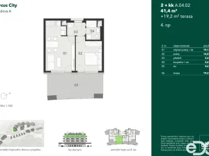 Pronájem bytu 2+kk, Praha, Hasilova, 41 m2