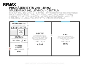 Pronájem bytu 2+kk, Litvínov - Horní Litvínov, Studentská, 49 m2