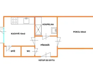 Pronájem bytu 1+1, Brno, Venhudova, 40 m2