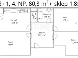 Prodej bytu 3+1, Moravský Krumlov, Pionýrská, 77 m2
