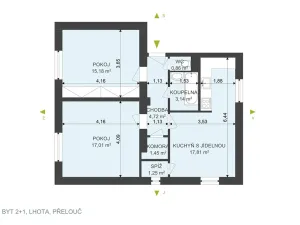 Prodej bytu 2+1, Přelouč, 63 m2