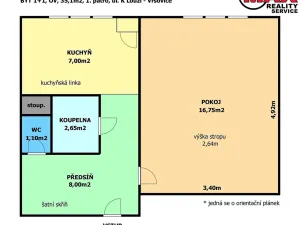 Pronájem bytu 1+1, Praha - Vršovice, K louži, 35 m2