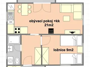 Pronájem chaty, Hradištko, Severka, 56 m2