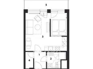 Pronájem bytu 1+kk, Brno, Spolková, 38 m2