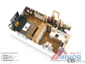 Pronájem bytu 1+1, Slaný, Rabasova, 28 m2