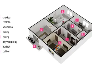 Pronájem bytu 3+kk, Břežany, 75 m2