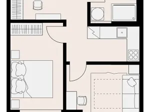 Pronájem bytu 2+1, Praha, 43 m2