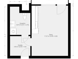 Pronájem bytu 1+kk, Brno - Trnitá, Křenová, 29 m2