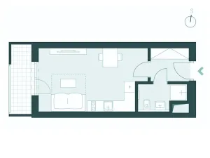 Pronájem bytu 1+kk, Praha - Malešice, Nad úžlabinou, 32 m2