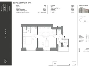 Pronájem bytu 2+kk, Kolín, Zengrova, 50 m2