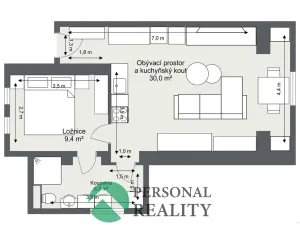 Pronájem bytu 2+kk, Praha - Vinoř, 60 m2