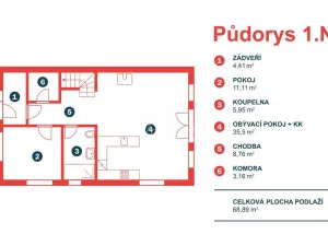 Pronájem rodinného domu, Veltrusy, Lomená, 139 m2