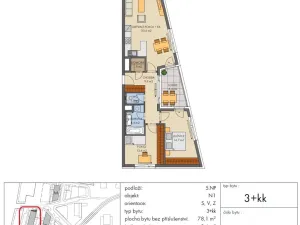 Prodej bytu 3+kk, Praha - Hlubočepy, Hugo Haase, 78 m2