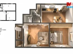 Prodej bytu 2+kk, Kožušany-Tážaly - Tážaly, 57 m2