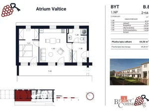 Prodej bytu 2+kk, Valtice, P. Bezruče, 64 m2