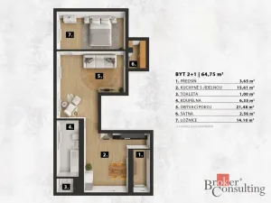 Pronájem bytu 2+1, Praha - Modřany, Klostermannova, 64 m2