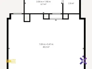 Pronájem kanceláře, Zlín, Zarámí, 50 m2