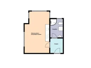 Pronájem bytu 1+kk, Praha - Podolí, Pravá, 20 m2