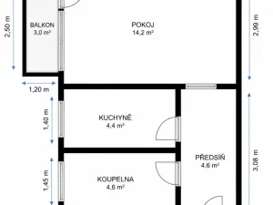 Pronájem bytu 1+1, Milovice, Mírová, 28 m2