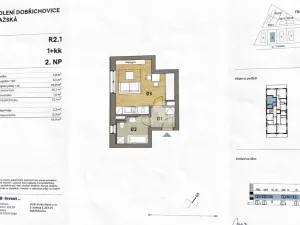 Pronájem bytu 1+kk, Dobřichovice, Pražská, 34 m2