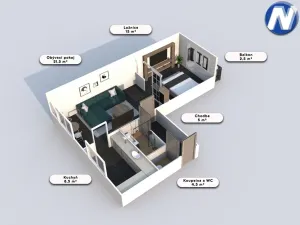 Prodej bytu 2+1, Strakonice, Bezděkovská, 56 m2