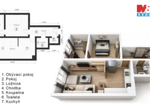 Prodej bytu 2+kk, Praha - Krč, U nových domů II, 45 m2