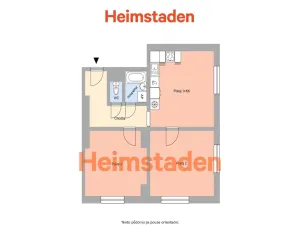 Pronájem bytu 3+kk, Ostrava - Poruba, Budovatelská, 54 m2