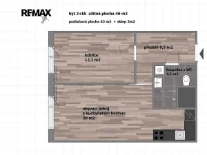 Pronájem bytu 2+kk, Praha - Stodůlky, Nušlova, 46 m2
