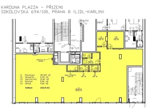 Pronájem obchodního prostoru, Praha - Karlín, Sokolovská, 210 m2