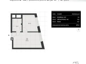 Prodej bytu 2+kk, Brno, Charbulova, 38 m2