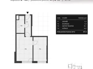 Prodej bytu 2+kk, Brno, Košuličova, 47 m2
