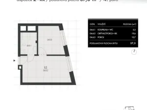 Prodej bytu 2+kk, Brno, Charbulova, 38 m2