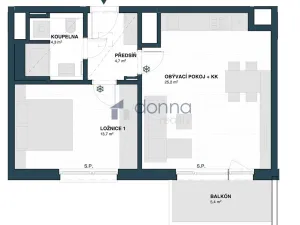 Pronájem bytu 2+kk, Praha, Hodkovická, 52 m2