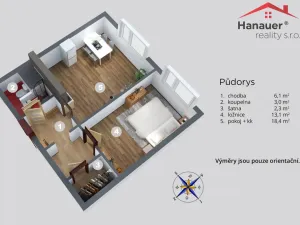 Prodej bytu 2+kk, Děčín - Děčín XXXII-Boletice nad Labem, Čsl. partyzánů, 42 m2