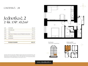 Prodej bytu 2+kk, Praha - Vinohrady, Chodská, 43 m2