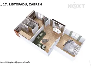 Pronájem bytu 2+1, Zábřeh, 17. listopadu, 51 m2