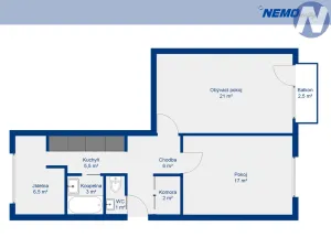 Pronájem bytu 2+1, Prachatice, nám. Přátelství, 62 m2