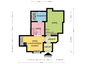 Pronájem bytu 1+1, Jindřichův Hradec - Jindřichův Hradec I, nám. Míru, 40 m2