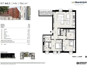 Pronájem bytu 3+kk, Praha - Staré Město, U milosrdných, 98 m2