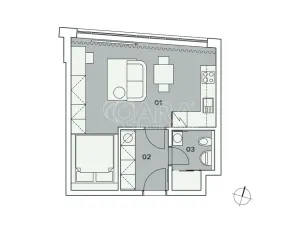Pronájem bytu 1+kk, Praha - Karlín, Pobřežní, 35 m2
