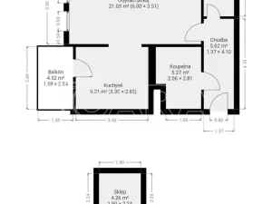 Pronájem bytu 1+kk, Klatovy - Klatovy III, Luční, 47 m2