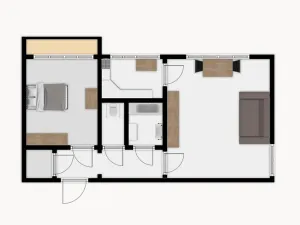 Pronájem bytu 2+1, Pardubice - Zelené Předměstí, nábřeží Závodu míru, 59 m2