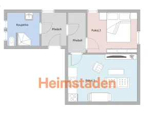 Pronájem bytu 2+kk, Ostrava - Kunčičky, Vratimovská, 44 m2
