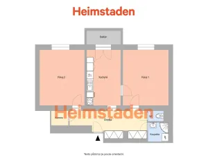 Pronájem bytu 2+1, Ostrava - Poruba, Havlíčkovo náměstí, 53 m2