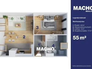 Prodej bytu 2+kk, Olomouc, Přichystalova, 55 m2