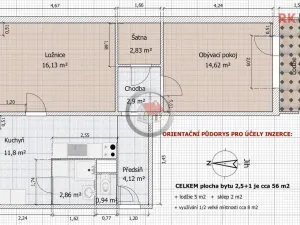 Pronájem bytu 2+1, Třebíč, 58 m2